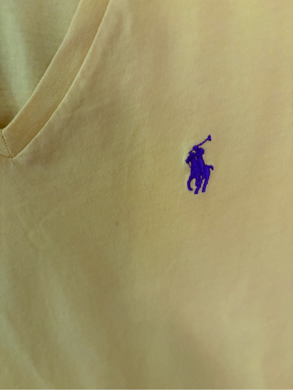 Ralph Lauren Bright Yellow V-Neck Tee - Picture 3 of 4